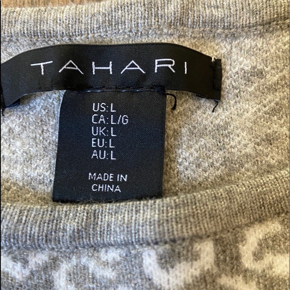EUC Gray Leopard print TAHARI sweater!! - Picture 4 of 4